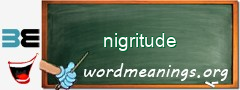 WordMeaning blackboard for nigritude